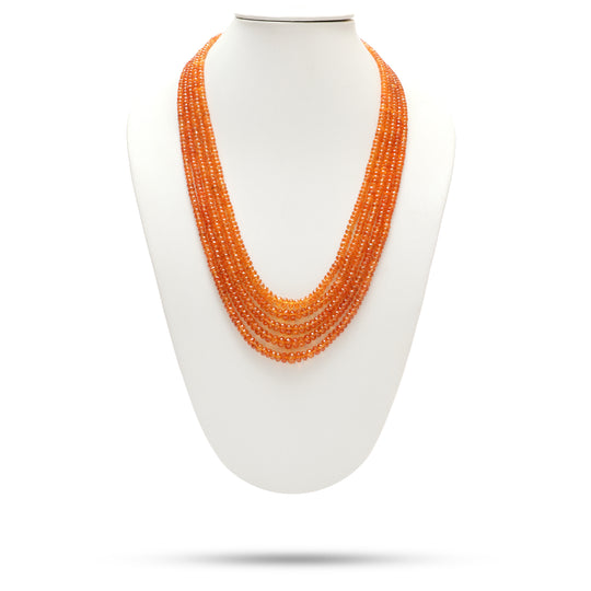 スペサルタイト ファセット ラウンデル ビーズ ネックレス、4 mm ～ 8 mm、スペサルタイト ジュエリー メイキング ビーズ、内側 19 インチ ～ 外側 23 インチ、ネックレス 1 本あたりの価格