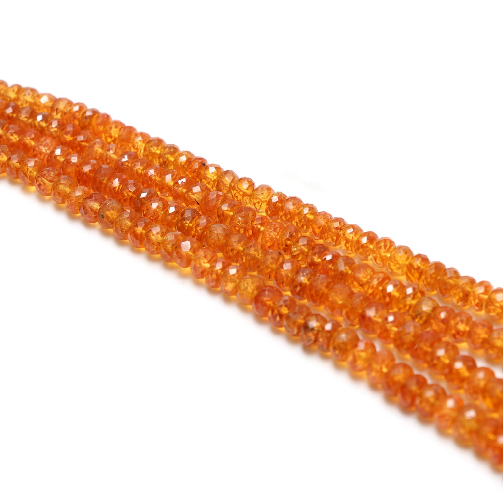 Spessartite Faceted Roundel Beaded Necklace, 4 mm to 8 mm, Spessartite Rondelle, Inner 19 Inches to Outer 23 Inches, Price Per Necklace - National Facets, Gemstone Manufacturer, Natural Gemstones, Gemstone Beads, Gemstone Carvings