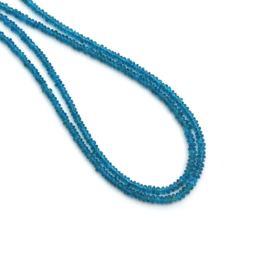 Neon Apatite Smooth Rondelle Beads, 2.5 mm to 3.5 mm, Neon Apatite Jewelry, 18 Inches Full Strand, Price Per Strand
