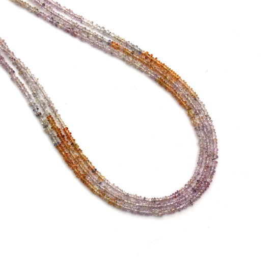 Multi Sapphire Smooth Rondelle Beads, 2 mm to 2.5 mm, Multi Sapphire Jewelry Making Beads, 18 Inches Full Strand, Price Per Strand