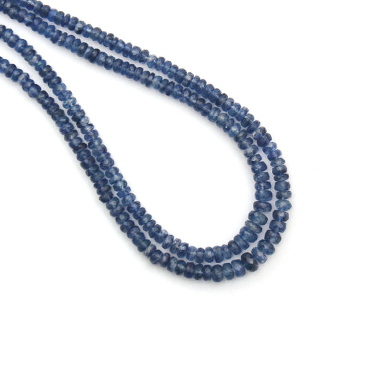 Kyanite Faceted Rondelle Beads, 4.5 mm to 6.5 mm, Kyanite Jewelry Making Beads, 18 Inches Full Strand, Price Per Strand