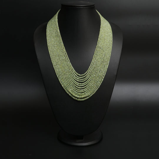 Natural Chrysoberyl Faceted Rondelle Beaded Necklace, 2.5 mm to 5 mm, Inner 18 Inches to Outer 24 Inches, Price Per Necklace