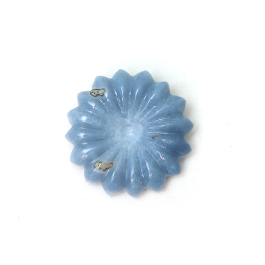 Natural Blue Texture Opal Flower Carving Loose Gemstone, 26x26 mm, Opal Jewelry Making Gemstone, 1 Piece