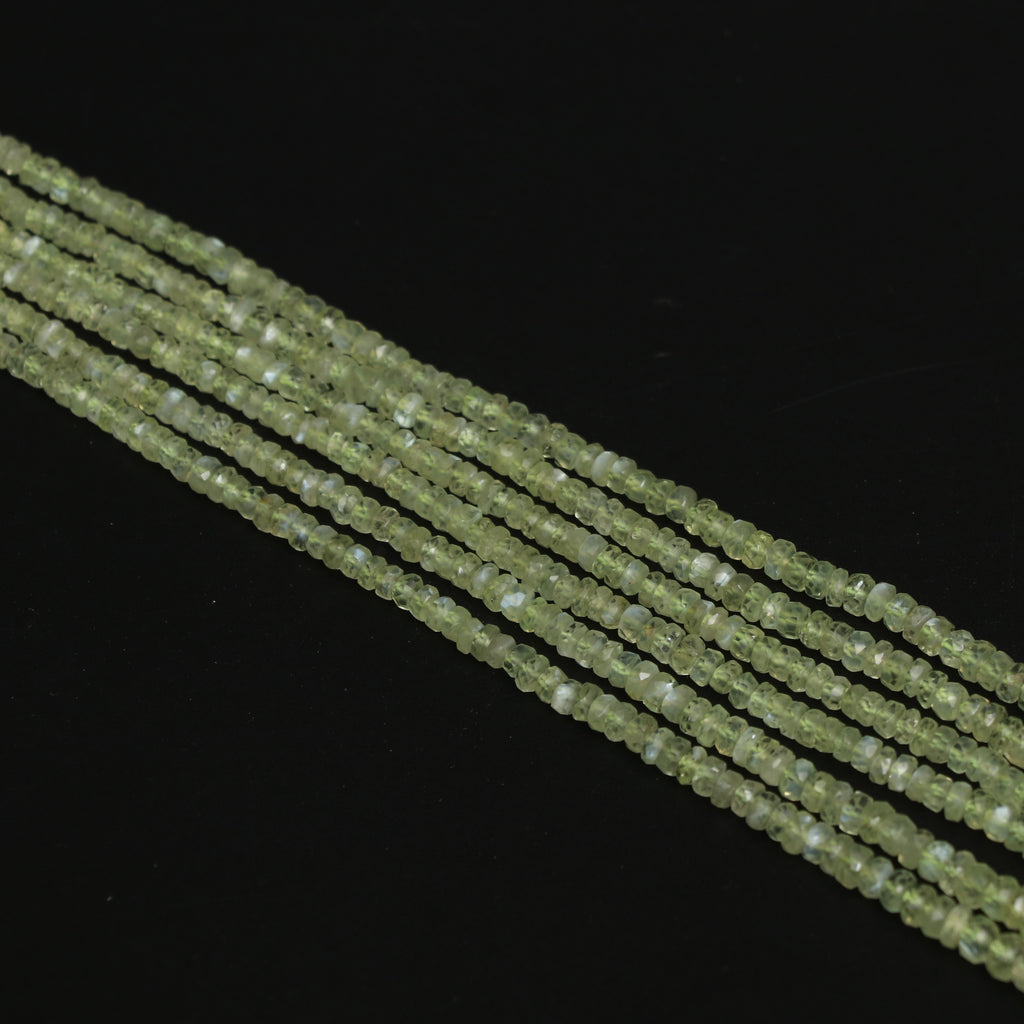 Natural Chrysoberyl Faceted Rondelle Beaded Necklace, 2.5 mm to 5 mm, Inner 18 Inches to Outer 24 Inches, Price Per Necklace - National Facets, Gemstone Manufacturer, Natural Gemstones, Gemstone Beads, Gemstone Carvings