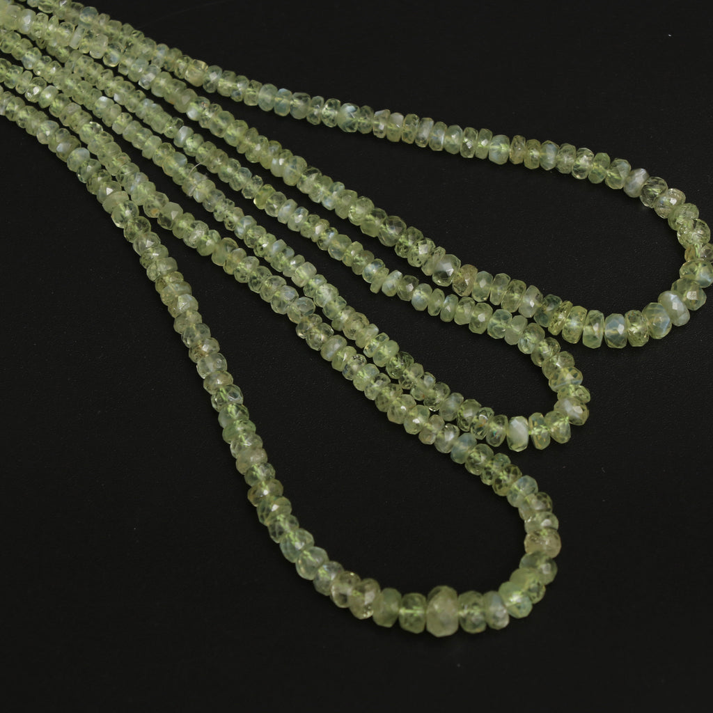 Natural Chrysoberyl Faceted Rondelle Beaded Necklace, 2.5 mm to 5 mm, Inner 18 Inches to Outer 24 Inches, Price Per Necklace - National Facets, Gemstone Manufacturer, Natural Gemstones, Gemstone Beads, Gemstone Carvings