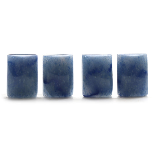 Natural Denim Quartz Smooth Rectangle Loose Gemstone, 13x18 mm, Denim Quartz Jewelry Making Gemstone, Gift For Her, 4 Pieces