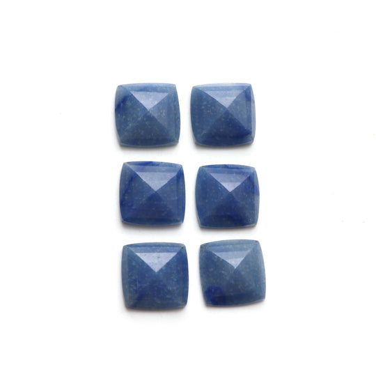Natural Denim Quartz Faceted Sugarloaf Loose Gemstone, 18x18 mm, Denim Quartz Jewelry Making Gemstone, 6 Pieces, Gift For Her