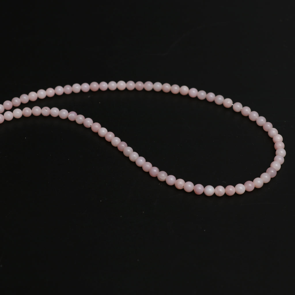Natural Pink Opal Smooth Round Balls, 4 mm, Pink Opal Jewelry Handmade Gift for Women, 8 Inch/ 16 Inch Full Strand, Price Per Strand - National Facets, Gemstone Manufacturer, Natural Gemstones, Gemstone Beads, Gemstone Carvings