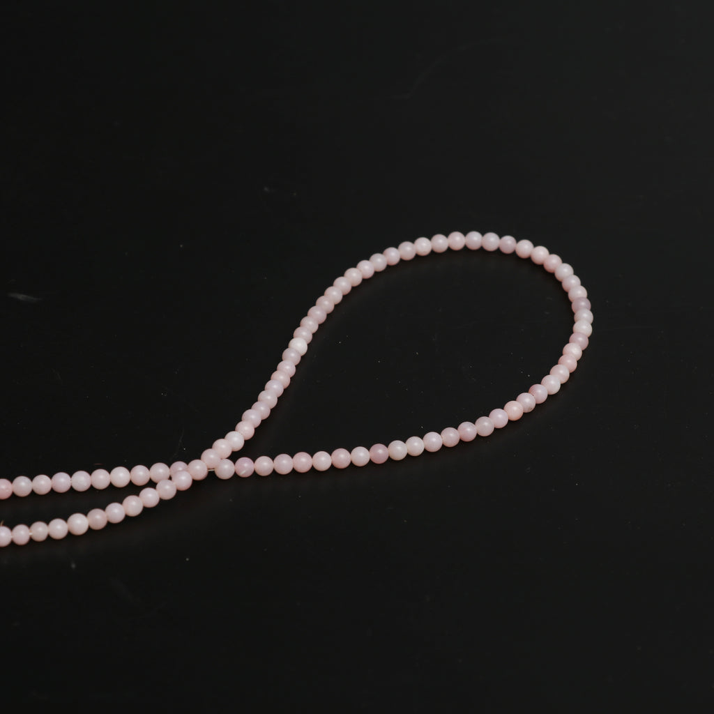 Natural Pink Opal Smooth Round Balls, 4 mm, Pink Opal Jewelry Handmade Gift for Women, 8 Inch/ 16 Inch Full Strand, Price Per Strand - National Facets, Gemstone Manufacturer, Natural Gemstones, Gemstone Beads, Gemstone Carvings