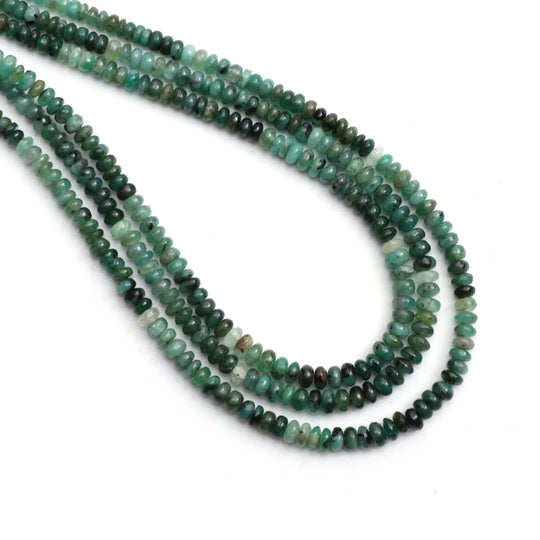 Emerald Smooth Rondelle Beads, 2.5 mm to 4.5 mm, Emerald Jewelry Making Beads, 18 Inches Full Strand, Price Per Strand