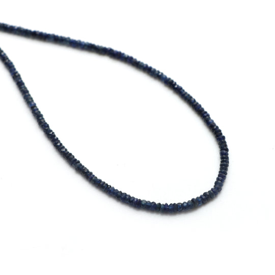 Blue Sapphire Faceted Rondelle Beads, 2 mm to 3 mm, Sapphire Jewelry Making Beads, 17 Inches Full Strand, Price Per Strand