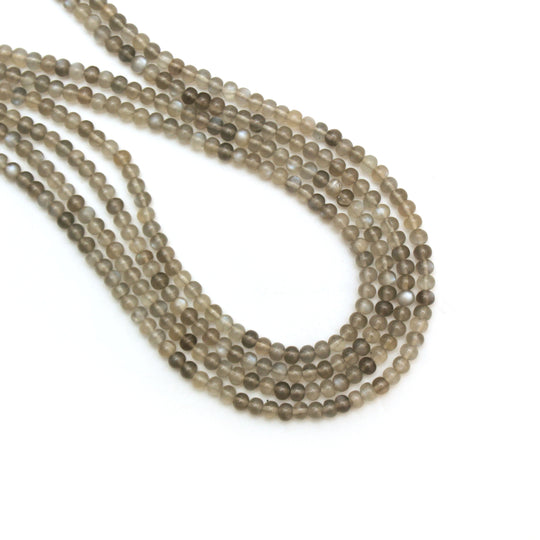 Gray Moonstone Smooth Rondelle Beads, 5 mm, Moonstone Jewelry Making Beads, 18 Inches Full Strand, Price Per Strand