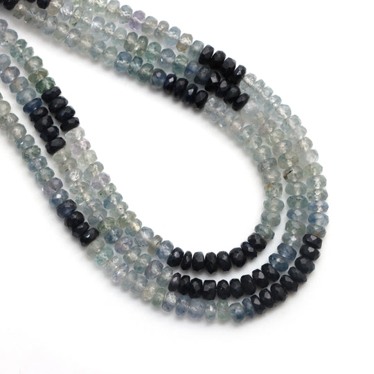 Multi Sapphire Faceted Rondelle Beads, 4 mm, Sapphire Jewelry Making Beads, 18 Inches Full Strand, Price Per Strand