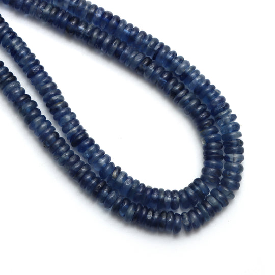 Kyanite Smooth Coin Beads, 5.5 mm to 6.5 mm, Kyanite Jewelry Making Beads, 18 Inches Full Strand, Price Per Strand
