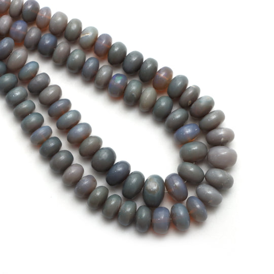 Australian Opal Smooth Rondelle Beads, 6 mm to 9 mm, Opal Jewelry Making Beads, 18 Inches Full Strand, Price Per Strand
