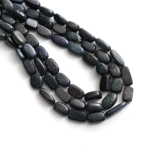 Black Matrix Smooth Tumble Beads, 8x9mm To 11x16mm , Opal Jewelry Making Beads, 20 Inches , Price Per Strand