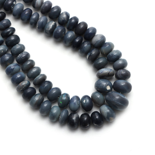 Australian Opal Smooth Rondelle Beads, 5.5 mm to 9.5 mm , Australian Opal Jewelry Making Beads, 18 Inches Strand, Price Per Strand