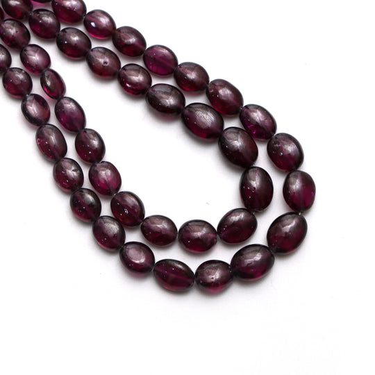 Garnet Smooth Oval Beads, 3.5x4.5 mm to 7x9 mm, Garnet Jewelry Making Beads, 18 Inches Full Strand, Price Per Strand