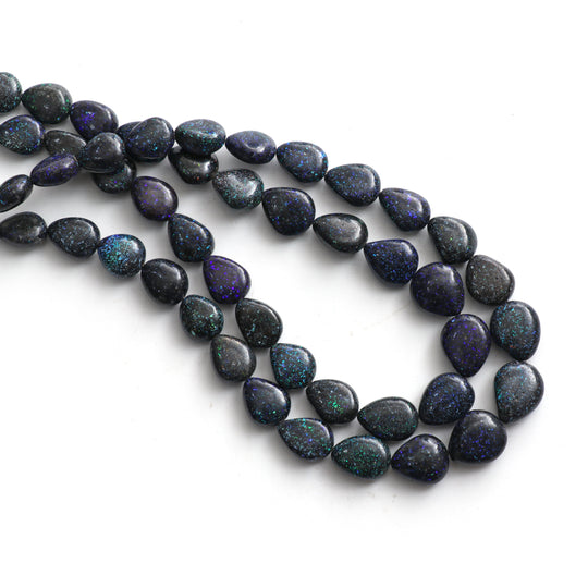 Black Matrix Pear Smooth Beads, Matrix Opal, 7x8mm To10x12.5mm , Opal Jewelry Making Beads, Gems Quality, 15 Inches , Price Per Strand