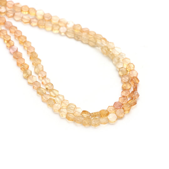 3.5x4 mm To 4.5x5 mm Imperial Topaz Smooth Hexagon Shape Beads