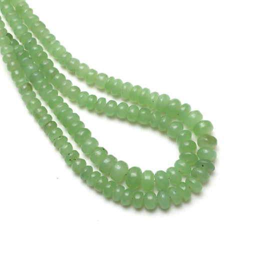 4.5 mm To 8 mm Green Jade Smooth Rondelle Shape Beads