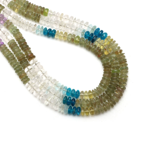 Natural 5-5.5 mm Mix Semi Precious Smooth Rondelle Shape Beads