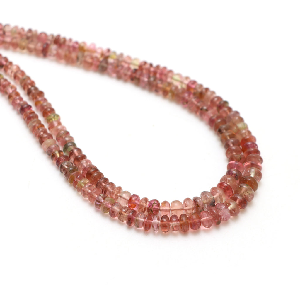 Multi Tourmaline Smooth Rondelle Beads