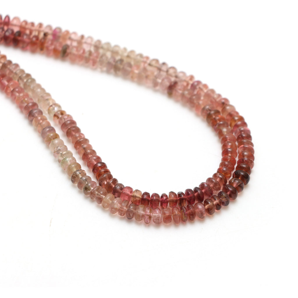 Multi Tourmaline Smooth Rondelle Beads