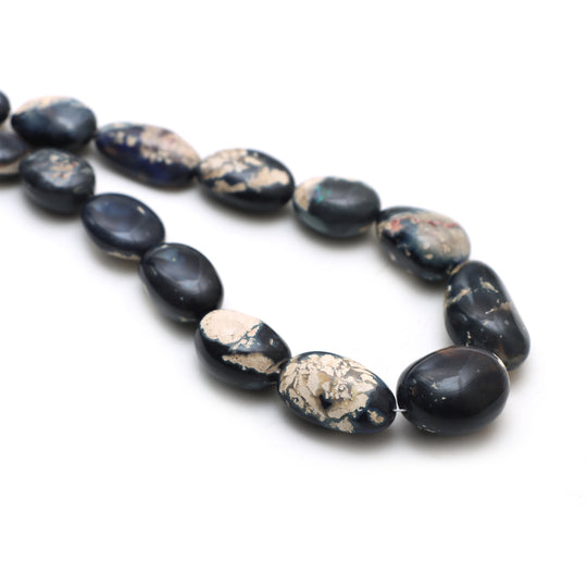 Australian Opal Smooth Tumble Beads, 12x14.5 mm To 16x29 mm, Australian Opal Jewelry Making Beads, 19 Inches Full Strand, Price Per Strand