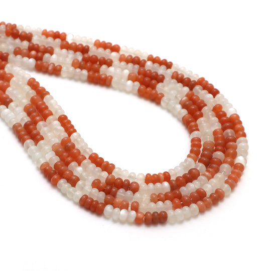 Multi Moonstone Smooth Rondelle Beads, 4 mm to 5 mm, Moonstone Jewelry Making Beads, 18 Inches Full Strand, Price Per Strand