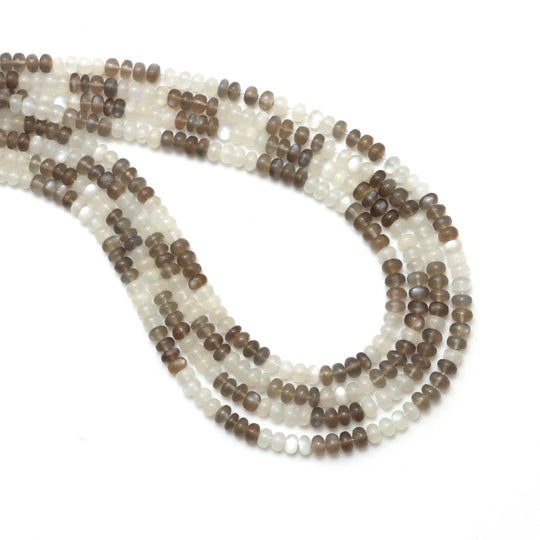 Multi Moonstone Smooth Rondelle Beads, 4 mm to 5 mm, Moonstone Jewelry Making Beads, 18 Inches Full Strand, Price Per Strand