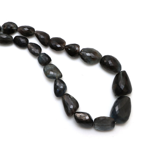 Moss Aqua Faceted Tumble Beads, 10x10 mm to 20x30 mm, Moss Aqua Jewelry Making Beads, 20 Inches Full Strand, Price Per Strand