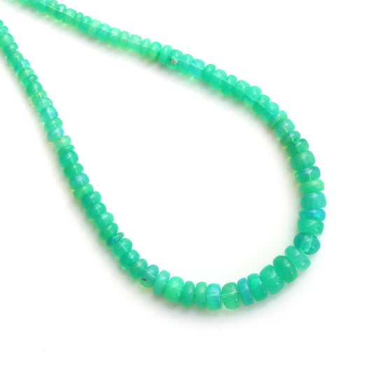 Dyed Ethiopian Opal Smooth Rondelle Beads, 4 mm to 7.5 mm , Opal Jewelry Making Beads, 18 Inches Full Strand, Price Per Strand