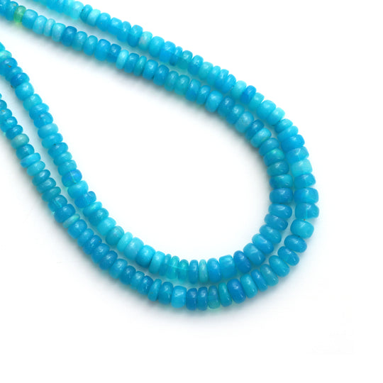 Dyed Ethiopian Opal Smooth Rondelle Beads, 2.5 mm to 6 mm, Opal Jewelry Making Beads, 18 Inches Full Strand, Price Per Strand