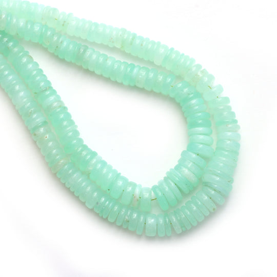 Chrysoprase Smooth Tyre Beads, 5.5 mm to 9.5 mm, Chrysoprase Jewelry Making Beads, 18 Inches Full Strand, Price Per Strand