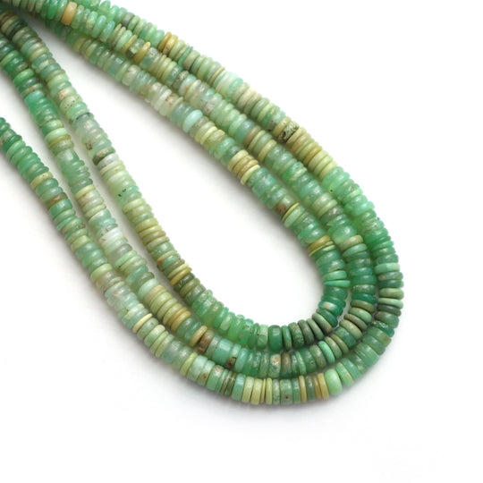 Chrysoprase Smooth Rondelle Beads, 4.5 mm to 5.5 mm, Chrysoprase Jewelry Making Beads, 18 Inches Full Strand, Price Per Strand