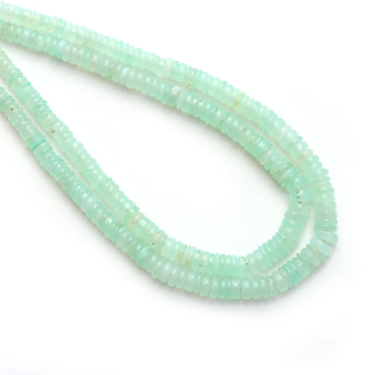 Chrysoprase Smooth Tyre Beads, 3 mm to 6 mm, Chrysoprase Jewelry Making Beads, 18 Inches Full Strand, Price Per Strand