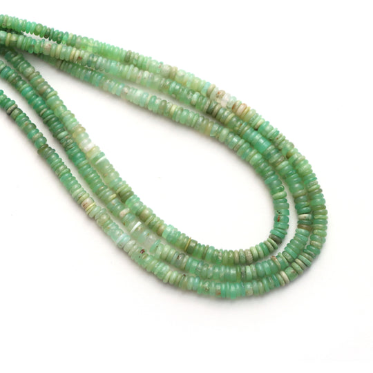 Chrysoprase Smooth Rondelle Beads, 3 mm to 4 mm, Chrysoprase Jewelry Making Beads, 18 Inches Full Strand, Price Per Strand