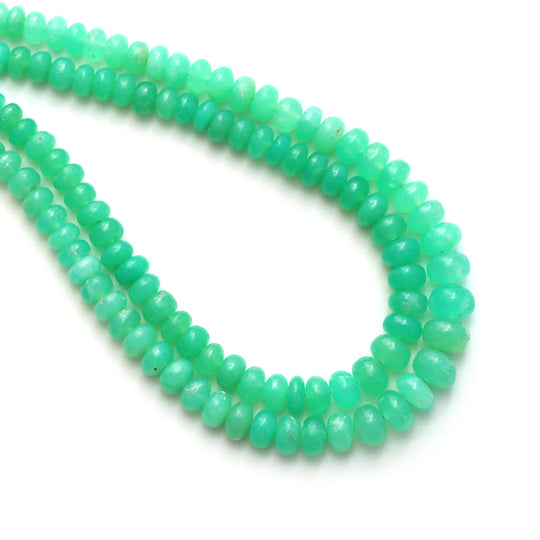 Chrysoprase Smooth Rondelle Beads, 4 mm to 7.5 mm , Chrysoprase Jewelry Making Beads, 18 Inches Full Strand, Price Per Strand