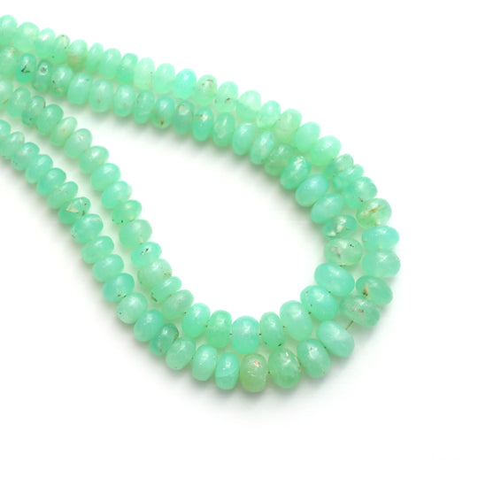 Chrysoprase Smooth Rondelle Beads, 4.5 mm to 8 mm, Chrysoprase Jewelry Making Beads, 18 Inches Full Strand, Price Per Strand