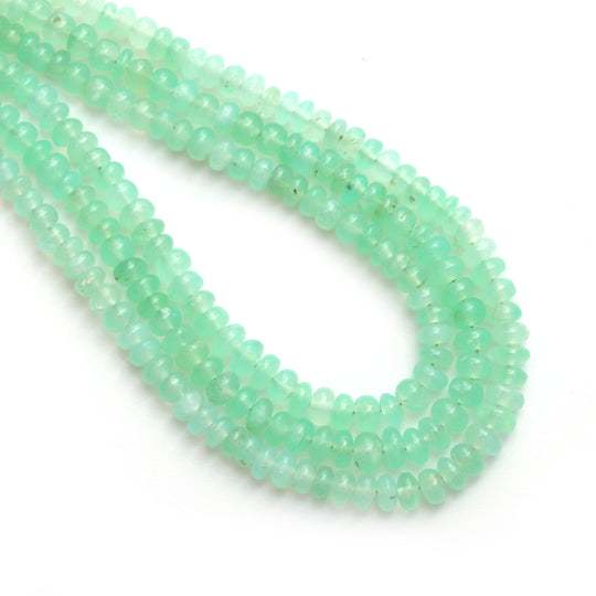 Chrysoprase Smooth Rondelle Beads, 3 mm to 4.5 mm, Chrysoprase Jewelry Making Beads, 18 Inches Full Strand, Price Per Strand