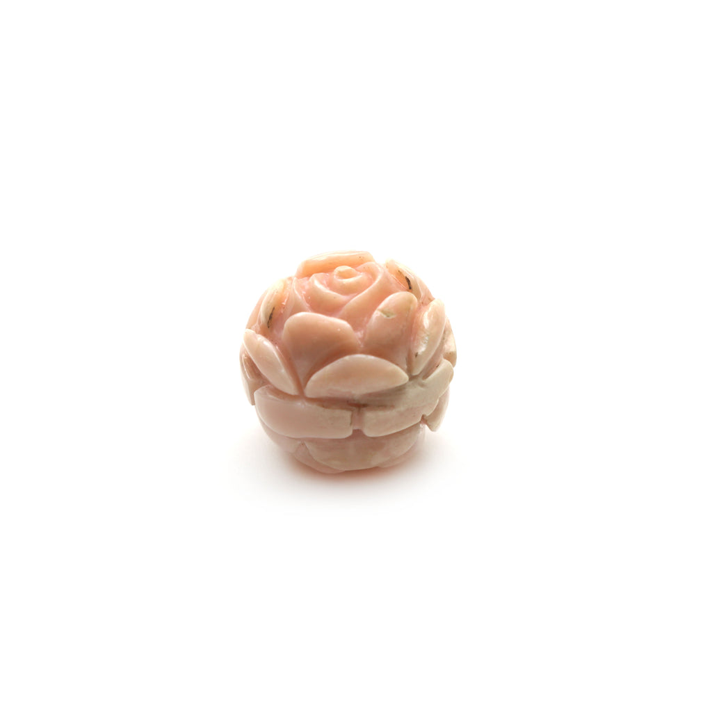 Natural Pink Opal Flower Carving Ball Loose Gemstone, 19 mm, Pink Opal Ball Jewelry Handmade Gift for Women, 1 Piece, Gift Idea - National Facets, Gemstone Manufacturer, Natural Gemstones, Gemstone Beads