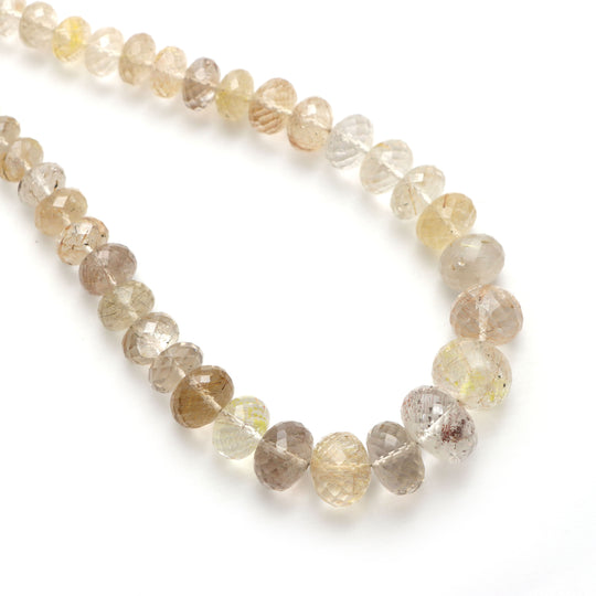 Golden Rutile Faceted Rondelle Beads, 4 mm to 14 mm, Golden Rutile Jewelry Making Beads, 20 Inches Full Strand, Price Per Strand