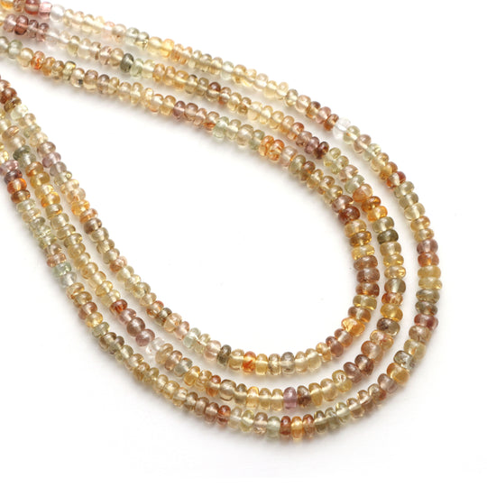 Golden Zircon Smooth Rondelle Beads, 3 mm to 4 mm, Zircon Jewelry Making Beads, 17 Inches Full Strand, Price Per Strand
