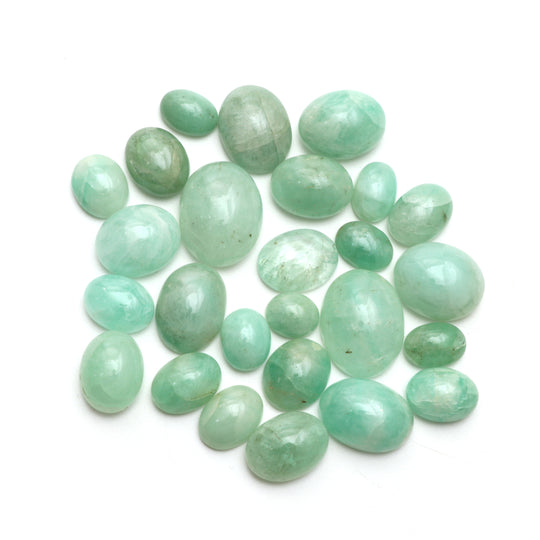 Natural Emerald Cabochon Oval Loose Gemstone, 10x12mm To 18x24mm, Emerald Jewelry Making Gemstone, Set Of 26 Pcs