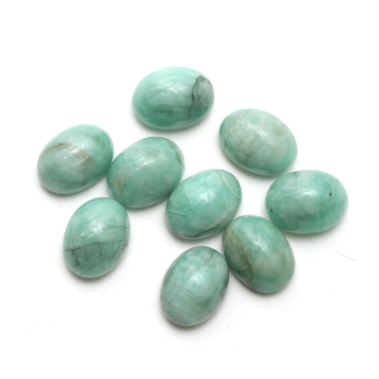 Natural Emerald Cabochon Oval, 12x16mm, Emerald Jewelry Making Gemstone, Set Of 9 Pcs