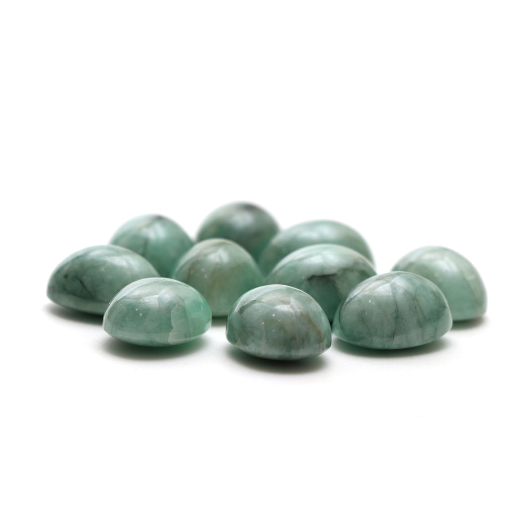 Natural Emerald Cabochon Oval , Loose Gemstone, 12x16mm, Emerald Smooth Gemstone, Set Of 10 Pcs - National Facets, Gemstone Manufacturer, Natural Gemstones, Gemstone Beads
