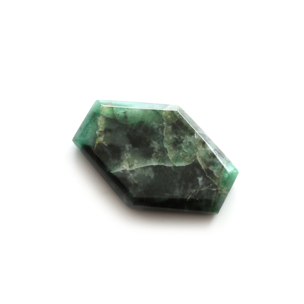 Natural Emerald Both Side Flat Hexagon, Loose Gemstone, 24x34mm, Emerald Smooth Gemstone Price Per Pieces - National Facets, Gemstone Manufacturer, Natural Gemstones, Gemstone Beads