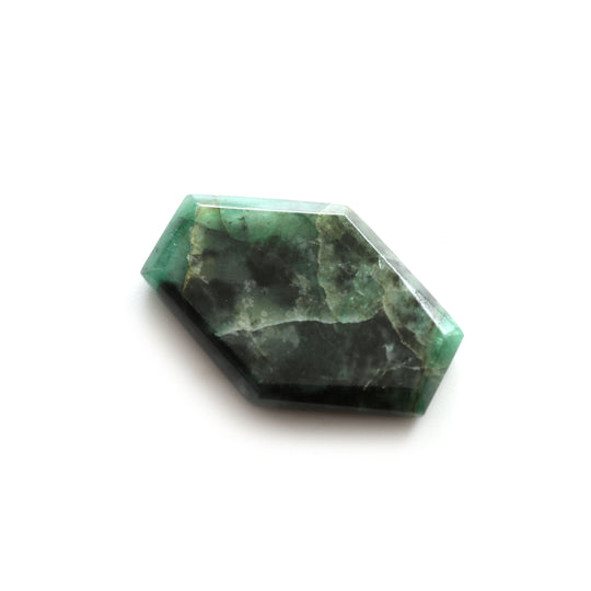 Natural Emerald Both Side Flat Hexagon, 24x34mm, Emerald Jewelry Making Gemstone, Price Per Piece