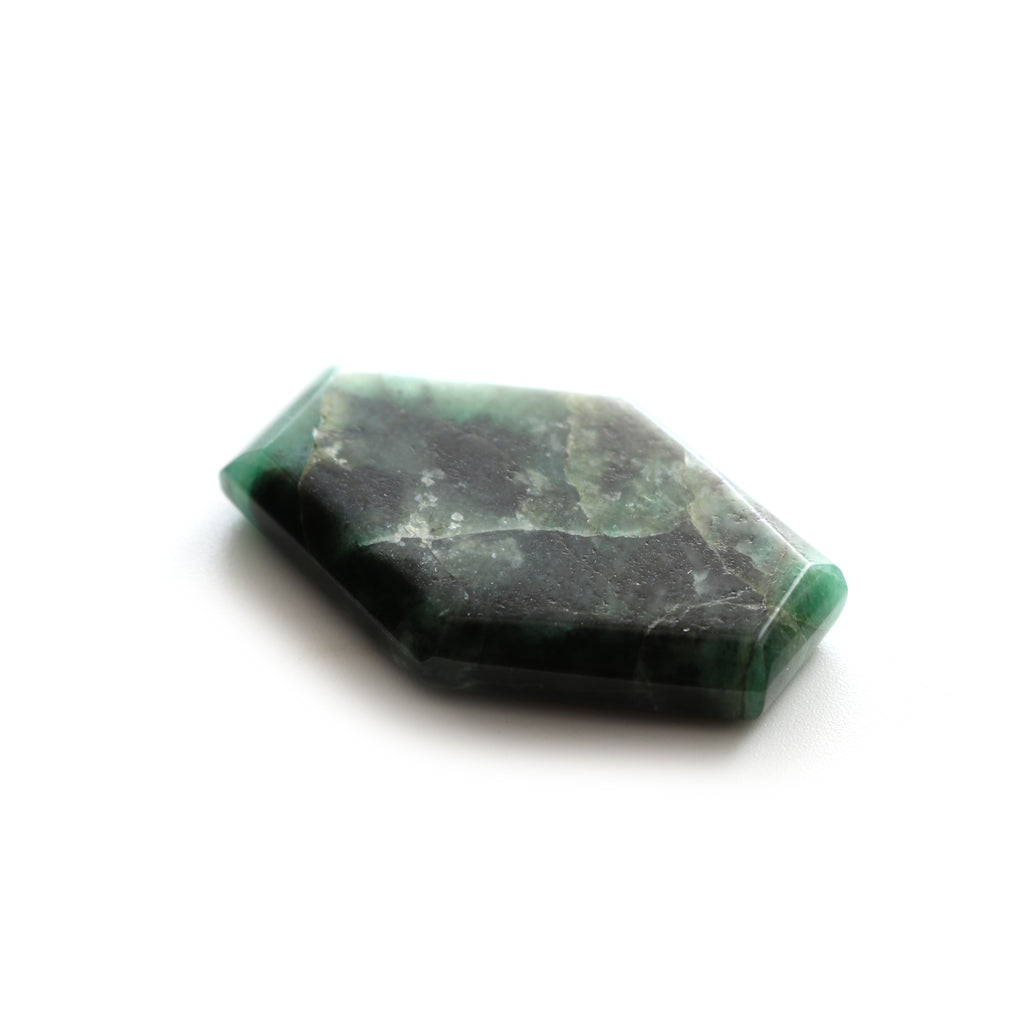 Natural Emerald Both Side Flat Hexagon, Loose Gemstone, 24x34mm, Emerald Smooth Gemstone Price Per Pieces - National Facets, Gemstone Manufacturer, Natural Gemstones, Gemstone Beads